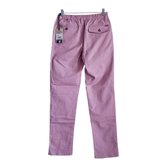 CHUBBIES Men S Pants Dahlias Pink Straight Chinos Zipper Elastic Logo 27x30 NEW - Picture 8 of 9